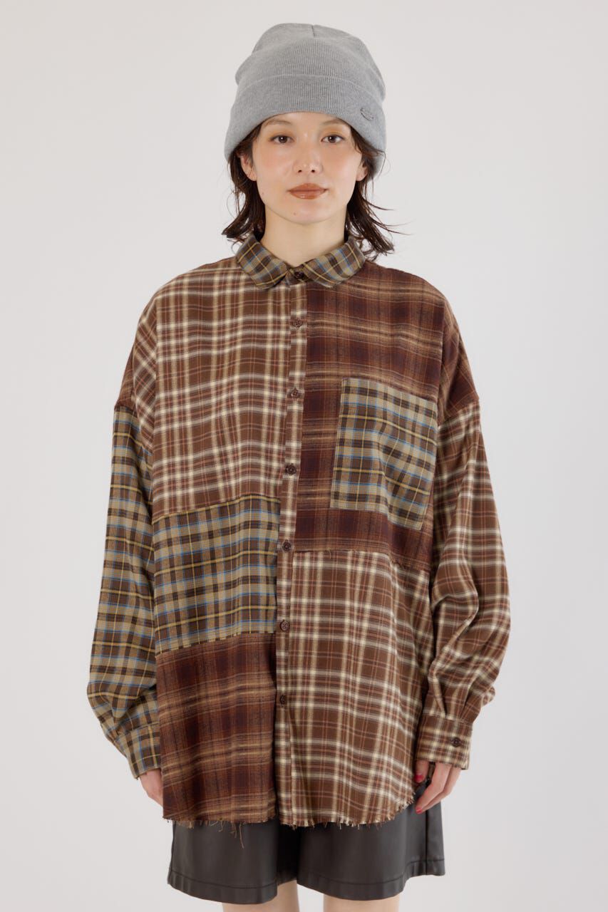 RODEO CROWNS「パッチワークチェックシャツ」|シャツ・ブラウス|