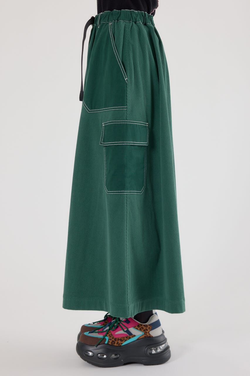 RODEO CROWNS「テープベルト異素材切替カーゴスカート」|スカート|