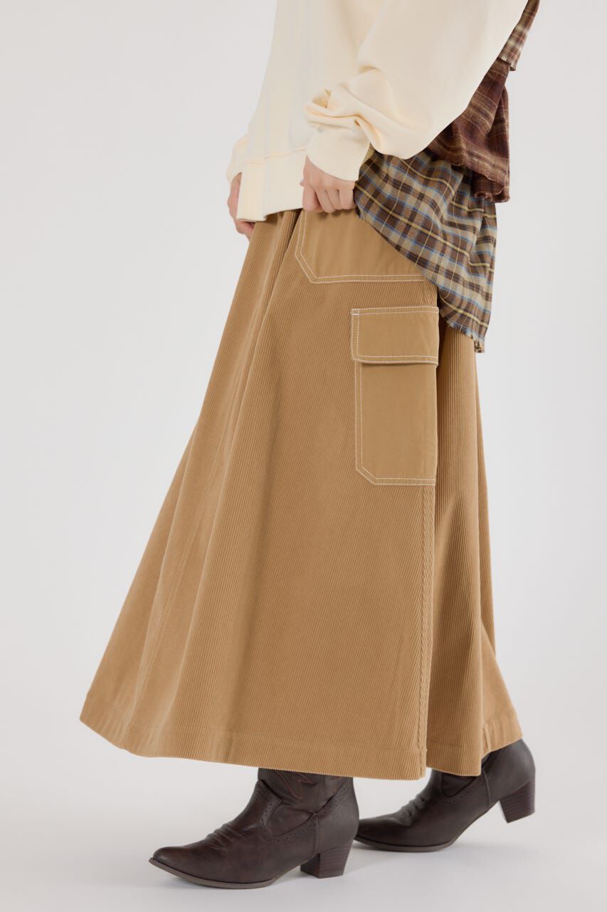 RODEO CROWNS「テープベルト異素材切替カーゴスカート」|スカート|