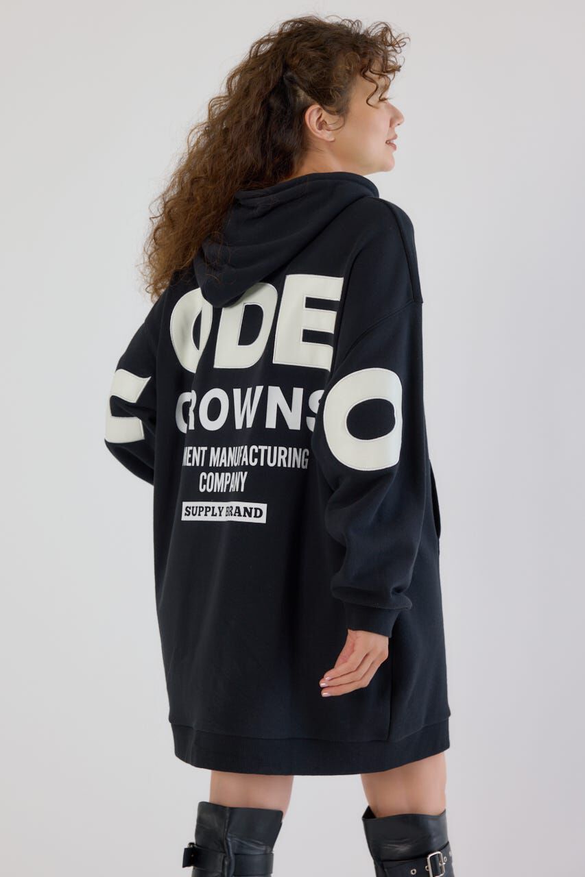 RODEO CROWNS「フェイクレザーパッチパーカーワンピース」|ワンピース|