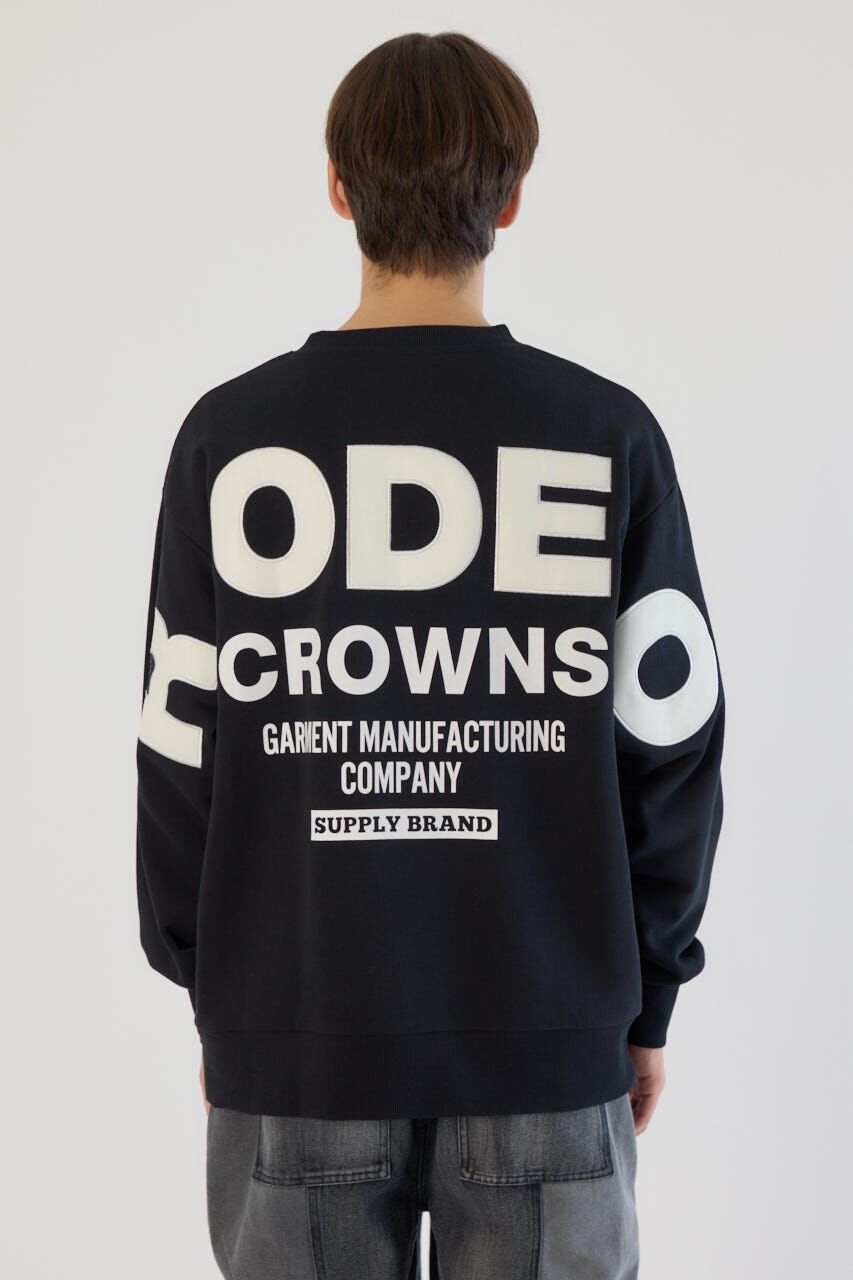 RODEO CROWNS「メンズフェイクレザーパッチスウェット」|パーカー|