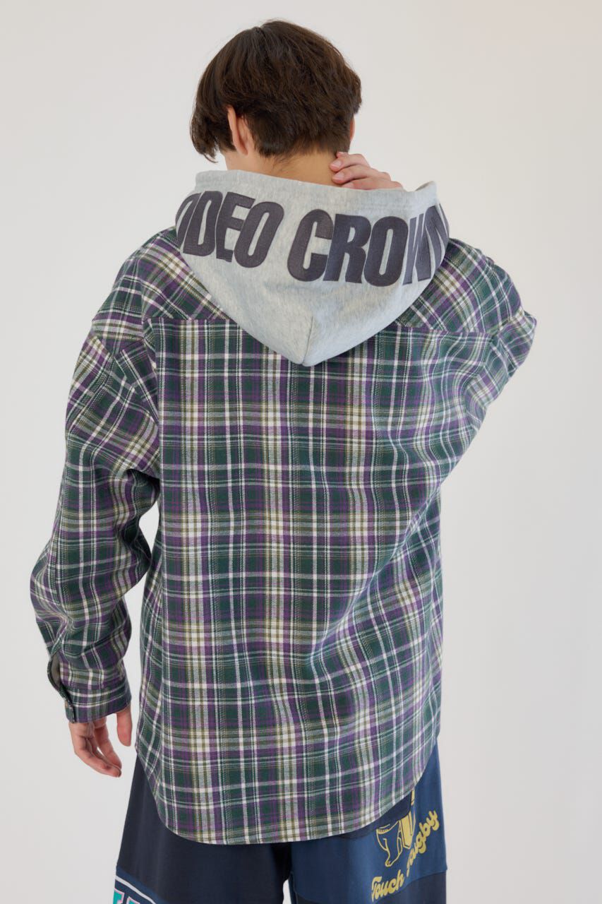 RODEO CROWNS「ボンディングフーデッドチェックシャツ」|シャツ・ブラウス|