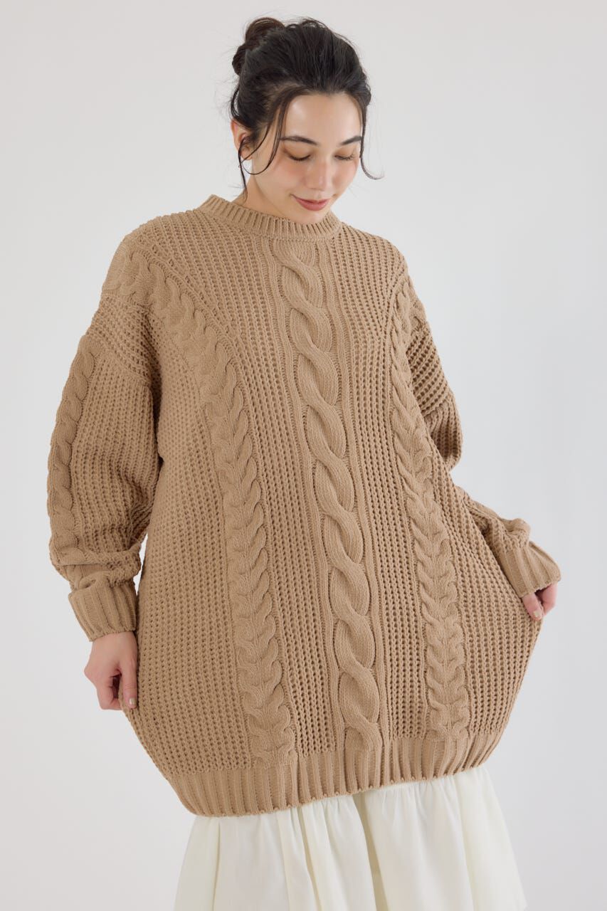 RODEO CROWNS「ケーブルモールニットワンピース」|ワンピース|BEG