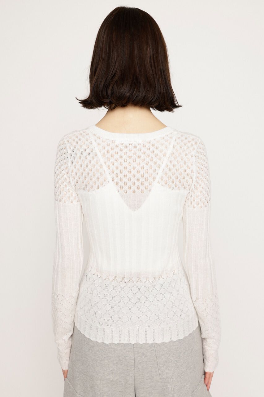 SLY「CROCHET SLANT BUTTON カーディガン」|カーディガン|