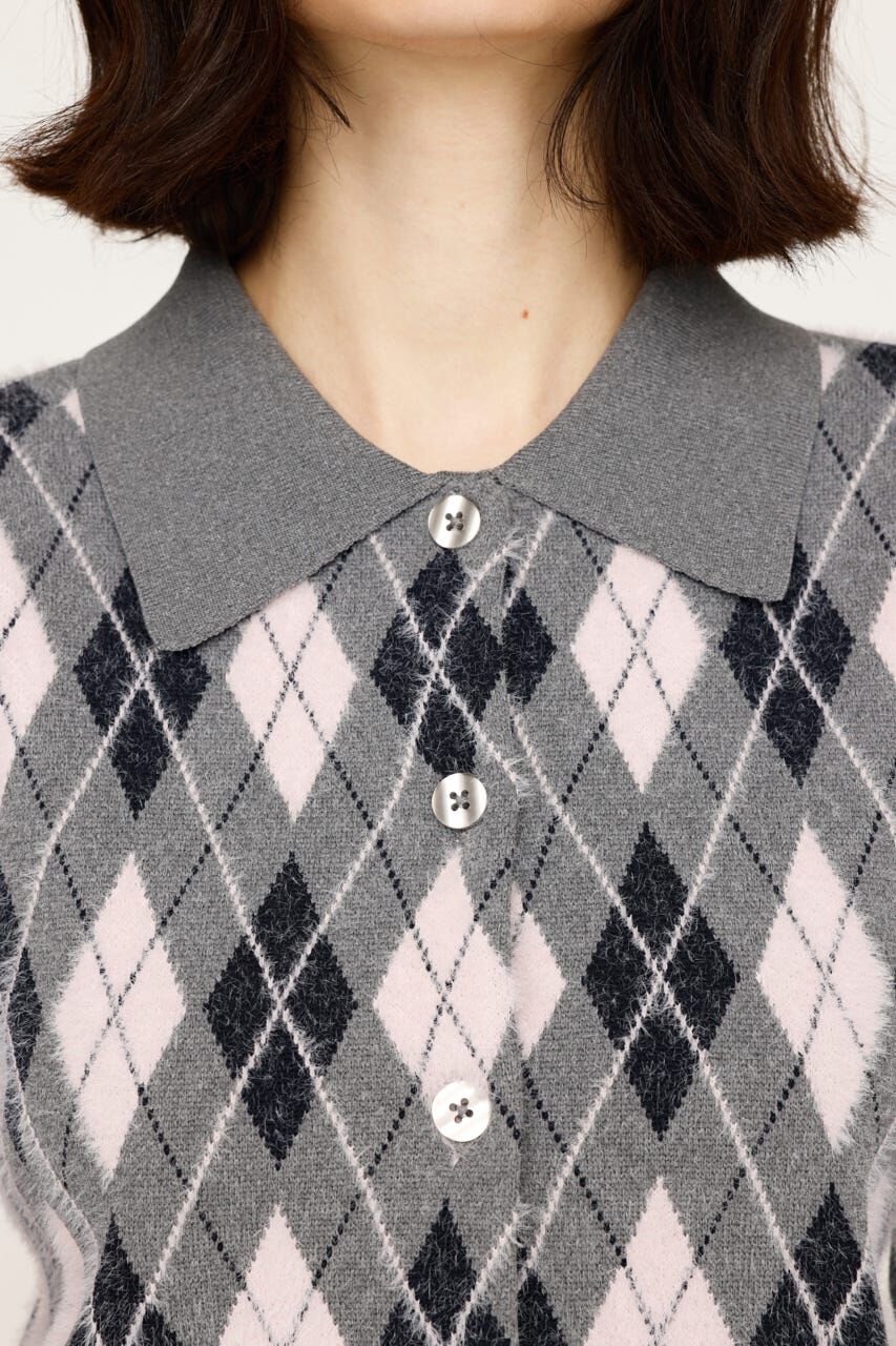 SLY「ARGYLE CHECK HG POLO シャツ」|ニット・セーター|