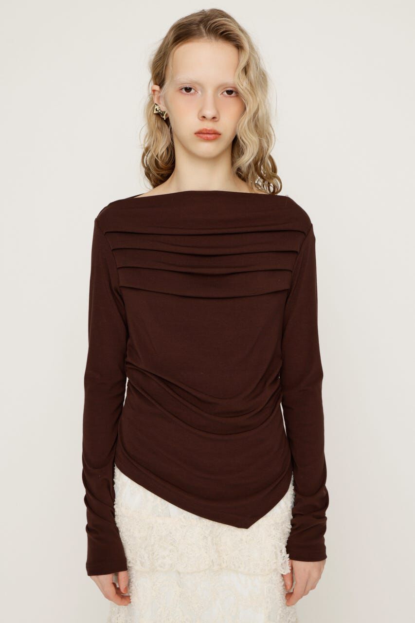 SLY「OFF SHOULDER TUCK トップス」|Tシャツ・カットソー|