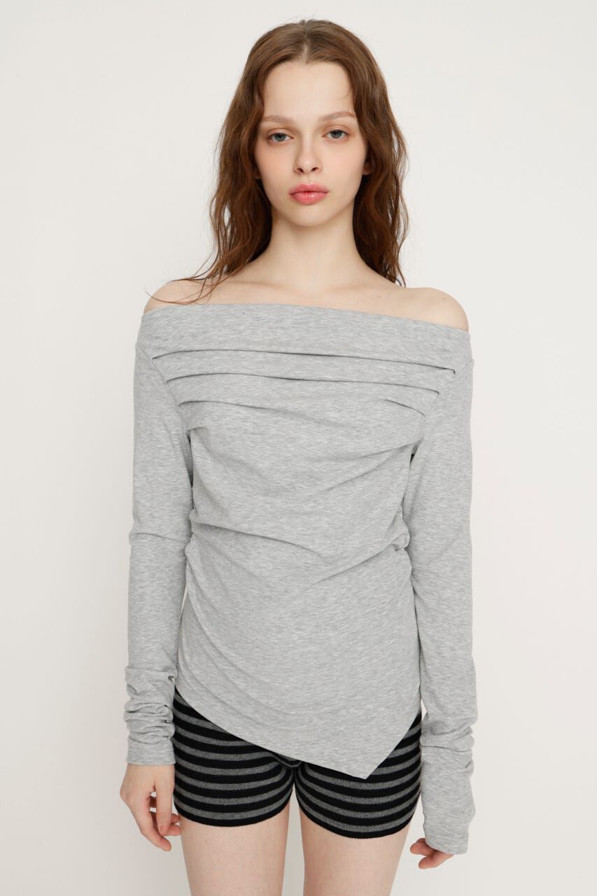 SLY「OFF SHOULDER TUCK トップス」|Tシャツ・カットソー|