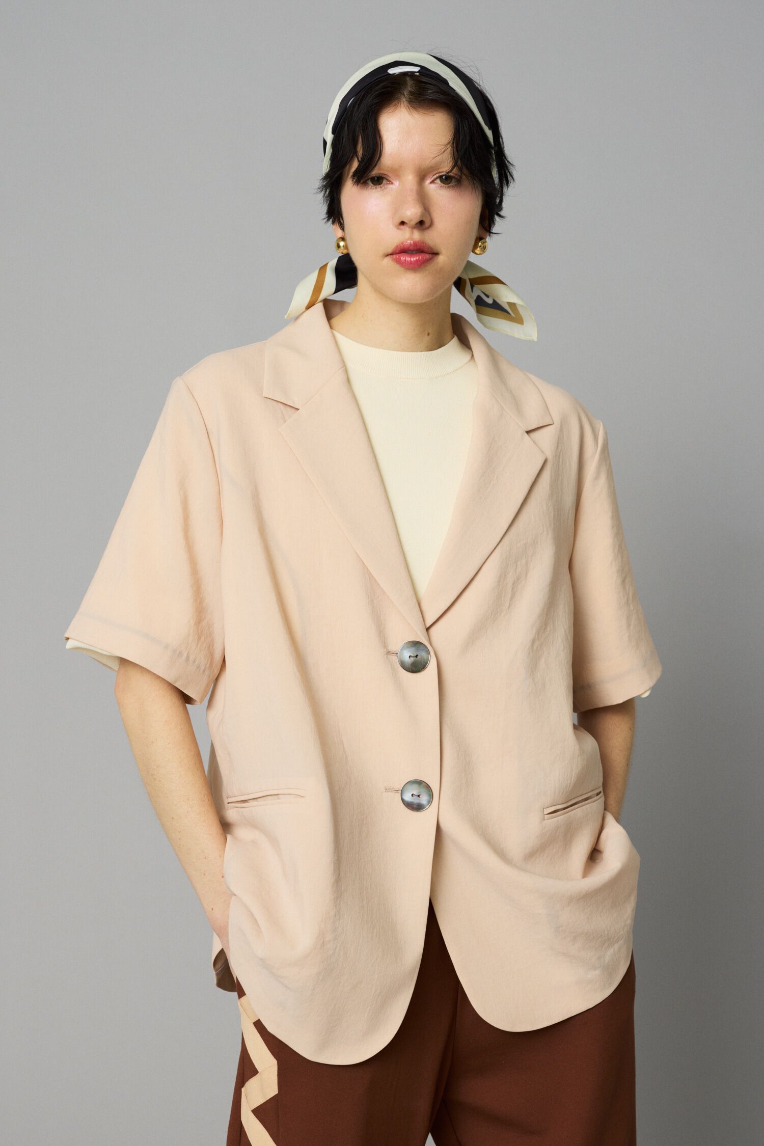 HeRIN.CYE「Over size half  jacket」|その他|L/BEG1