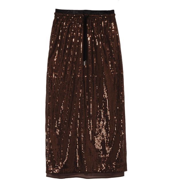 CALNAMUR「SPANGLE DRAWSTRINGS SK/スパンコールドロストスカート」|スカート|