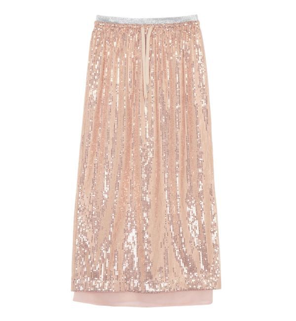 CALNAMUR「SPANGLE DRAWSTRINGS SK/スパンコールドロストスカート」|スカート|オレンジ