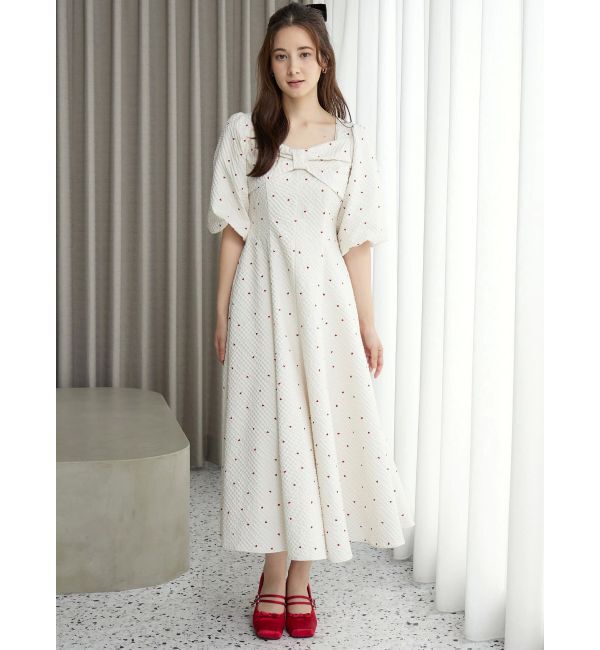 CALNAMUR「ハートプリントリボンワンピース」|ワンピース|