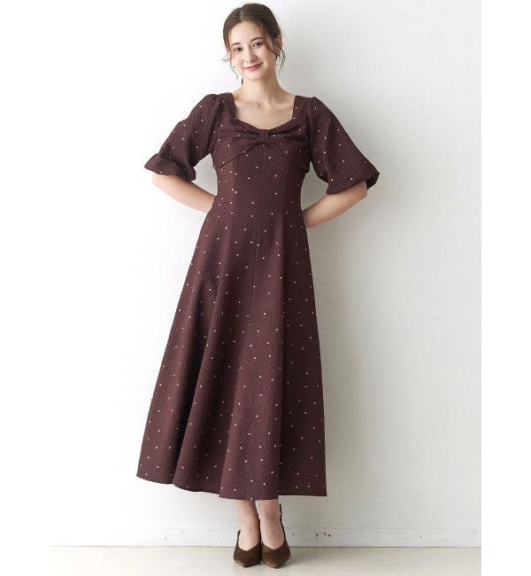 CALNAMUR「ハートプリントリボンワンピース」|ワンピース|