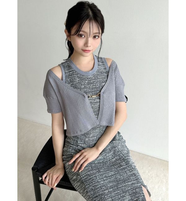 RESEXXY「チャームリブニットカーディガン【セットアップ着用可能】」|カーディガン|