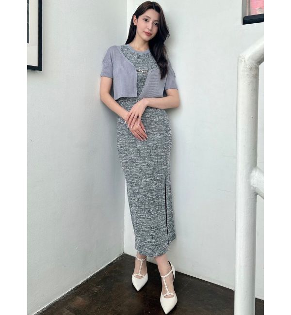 RESEXXY「チャームリブニットカーディガン【セットアップ着用可能】」|カーディガン|