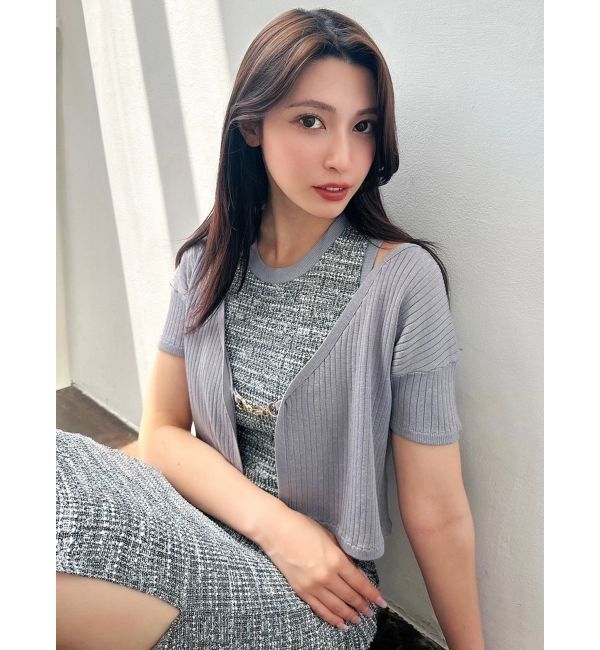 RESEXXY「チャームリブニットカーディガン【セットアップ着用可能】」|カーディガン|