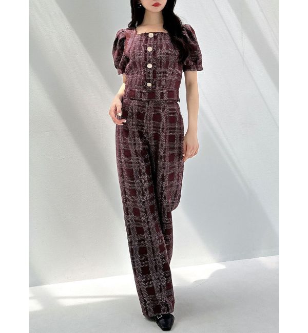 RESEXXY「ツイードワイドパンツ【セットアップ着用可能】」|その他|パープル