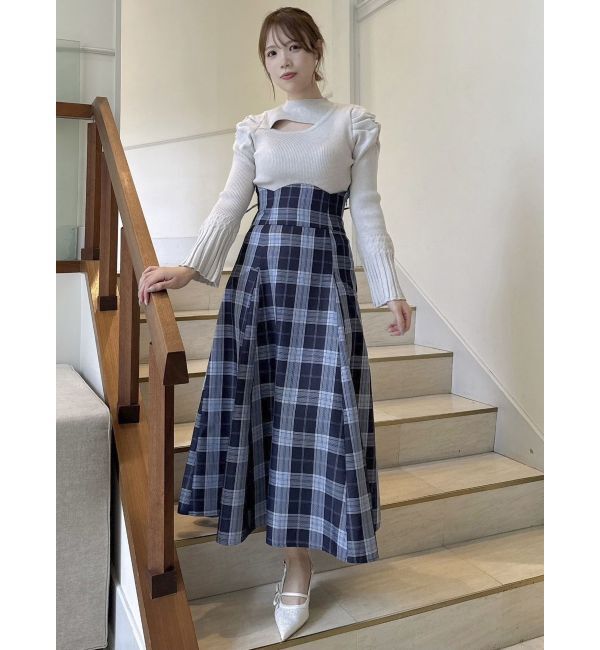 dazzlin「デコルテオープンリブニットトップス」|ニット・セーター|