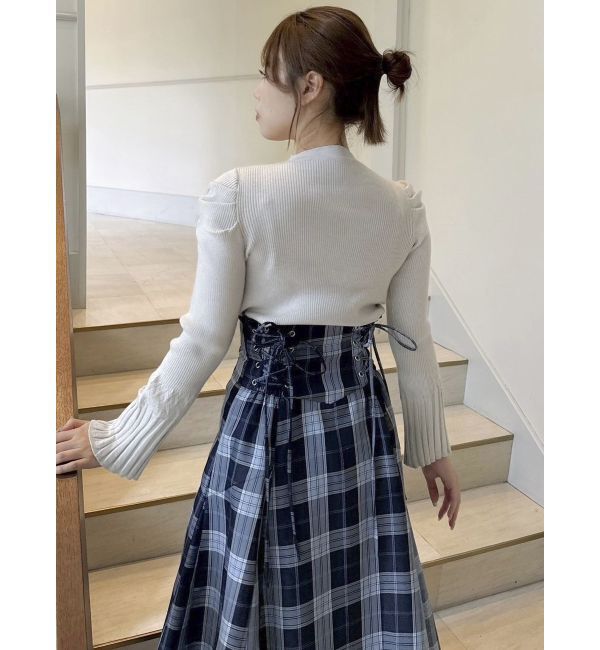 dazzlin「デコルテオープンリブニットトップス」|ニット・セーター|