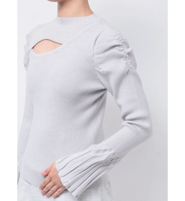 dazzlin「デコルテオープンリブニットトップス」|ニット・セーター|