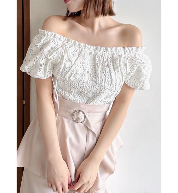 dazzlin「2WAYバルーンスリーブコットンレースブラウス」|シャツ・ブラウス|