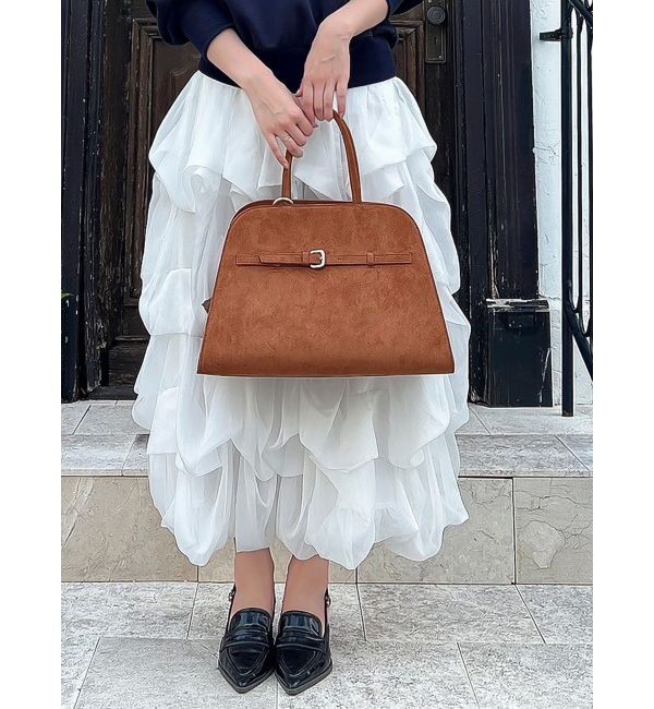 dazzlin「フェイクスエードビッグバッグ」|ボストンバッグ|キャメル