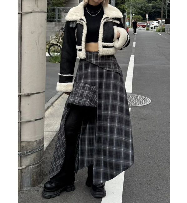 EMODA「ショートフェイクムートンブルゾン」|ブルゾン・スタジャン|