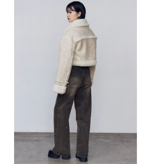 EMODA「ショートフェイクムートンブルゾン」|ブルゾン・スタジャン|