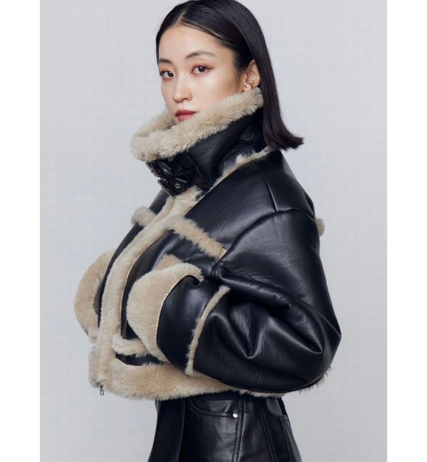 EMODA「ショートフェイクムートンブルゾン」|ブルゾン・スタジャン|