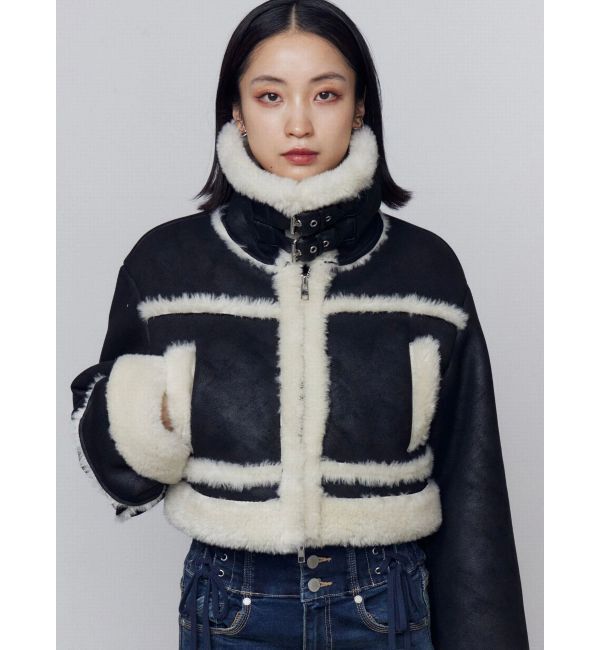 EMODA「ショートフェイクムートンブルゾン」|ブルゾン・スタジャン|
