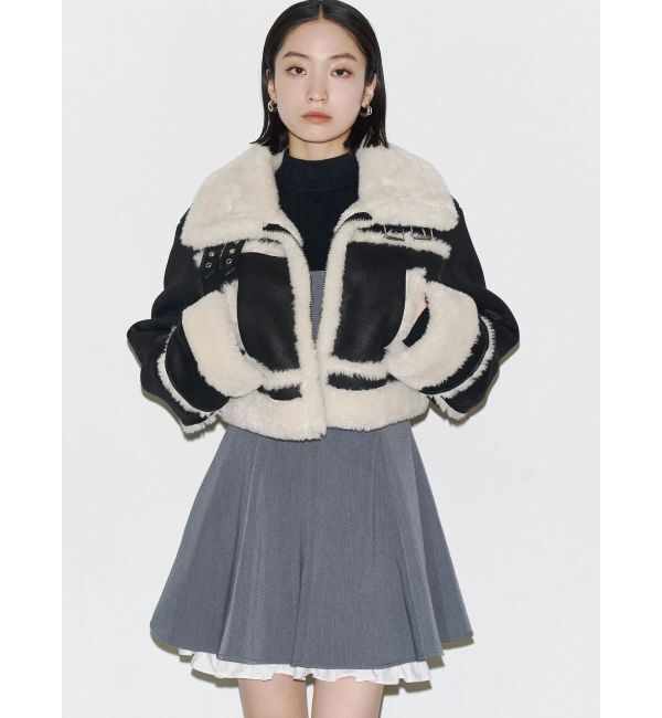 EMODA「ショートフェイクムートンブルゾン」|ブルゾン・スタジャン|