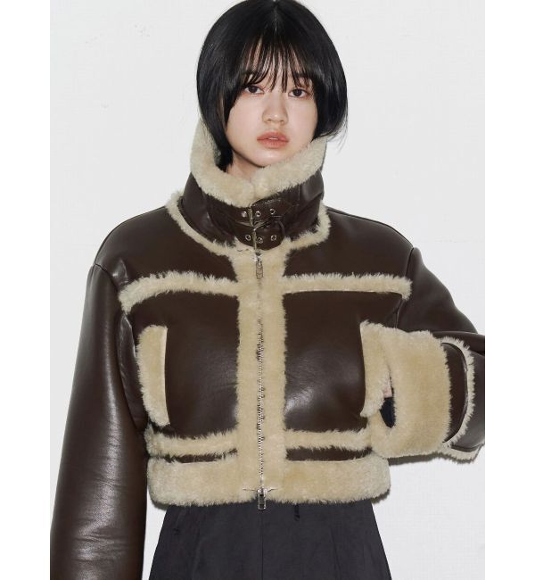 EMODA「ショートフェイクムートンブルゾン」|ブルゾン・スタジャン|