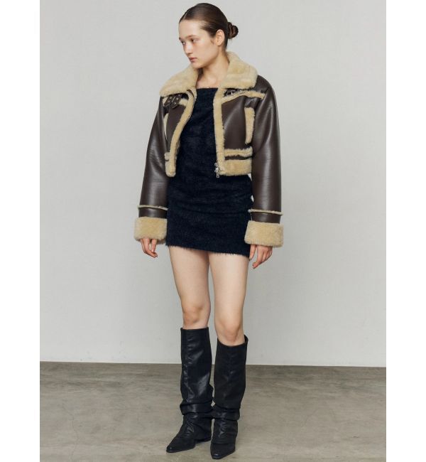 EMODA「ショートフェイクムートンブルゾン」|ブルゾン・スタジャン|