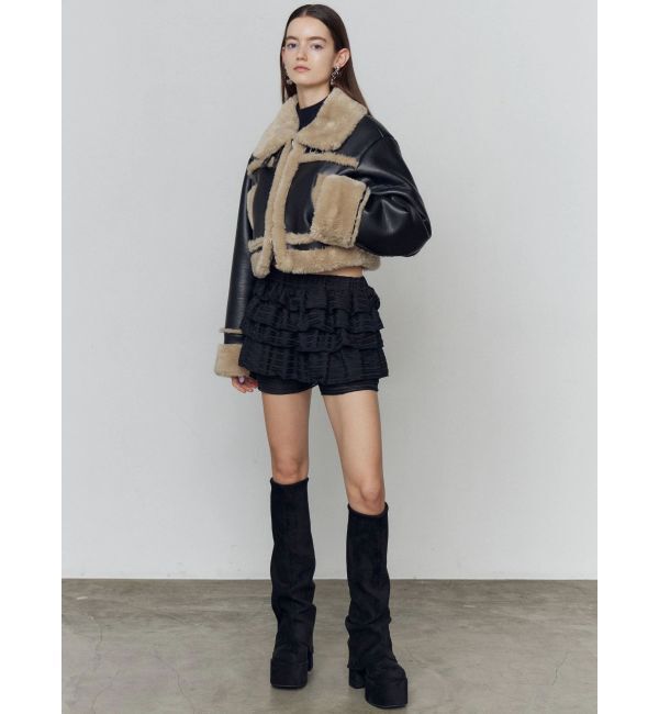 EMODA「ショートフェイクムートンブルゾン」|ブルゾン・スタジャン|