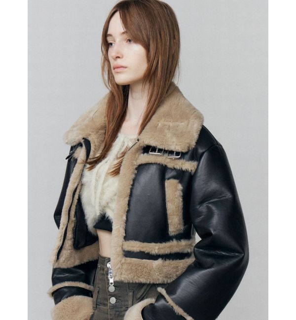 EMODA「ショートフェイクムートンブルゾン」|ブルゾン・スタジャン|