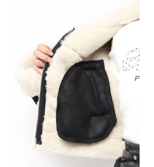 EMODA「ショートフェイクムートンブルゾン」|ブルゾン・スタジャン|