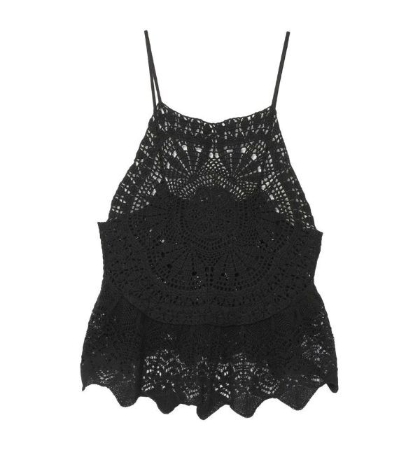 MERCURYDUO「【OUNNOUN】ドイリークロシェキャミ」|キャミソール|ブラック