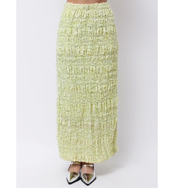 MERCURYDUO「【OUNNOUN】カットジャガード シャーリング ペンシルスカート」|スカート|