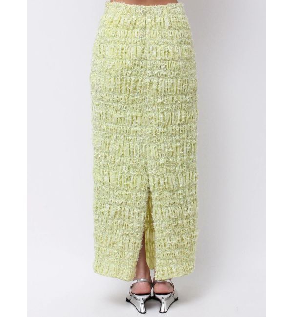 MERCURYDUO「【OUNNOUN】カットジャガード シャーリング ペンシルスカート」|スカート|