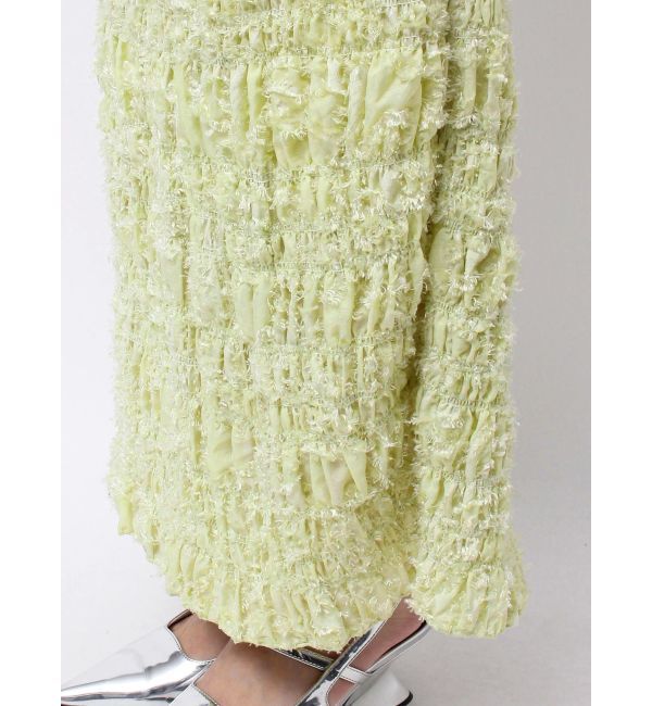 MERCURYDUO「【OUNNOUN】カットジャガード シャーリング ペンシルスカート」|スカート|