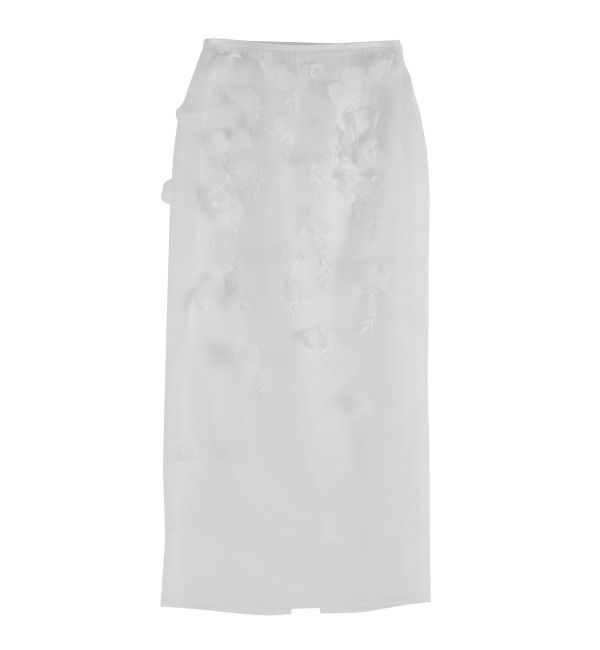 MERCURYDUO「【OUNNOUN】コサージュモチーフオーガンジースカート」|スカート|