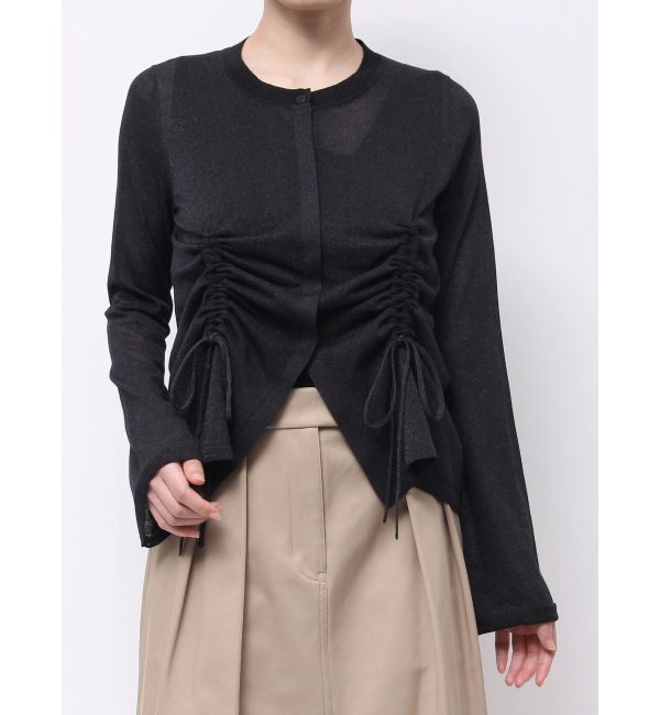 MERCURYDUO「【OUNNOUN】ドロストシアーニットカーデ」|カーディガン|ブラック