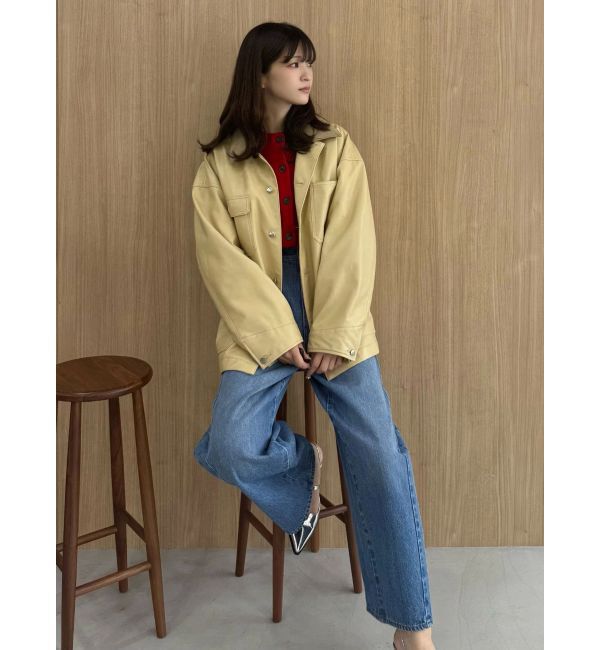 MERCURYDUO「【OUNNOUN】フェイクレザーカバーオール」|ブルゾン・スタジャン|