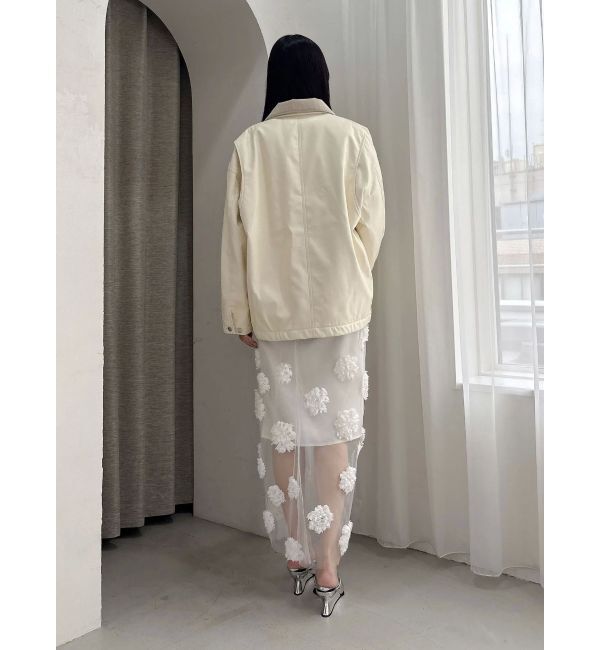 MERCURYDUO「【OUNNOUN】フェイクレザーカバーオール」|ブルゾン・スタジャン|