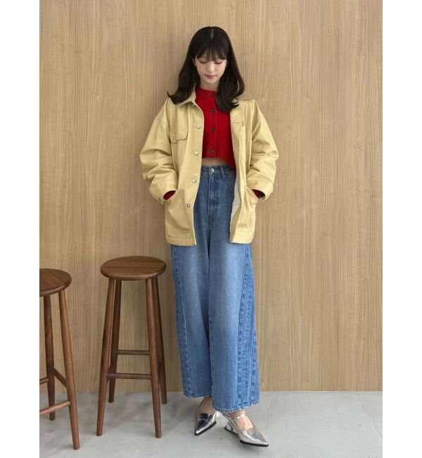 MERCURYDUO「【OUNNOUN】フェイクレザーカバーオール」|ブルゾン・スタジャン|