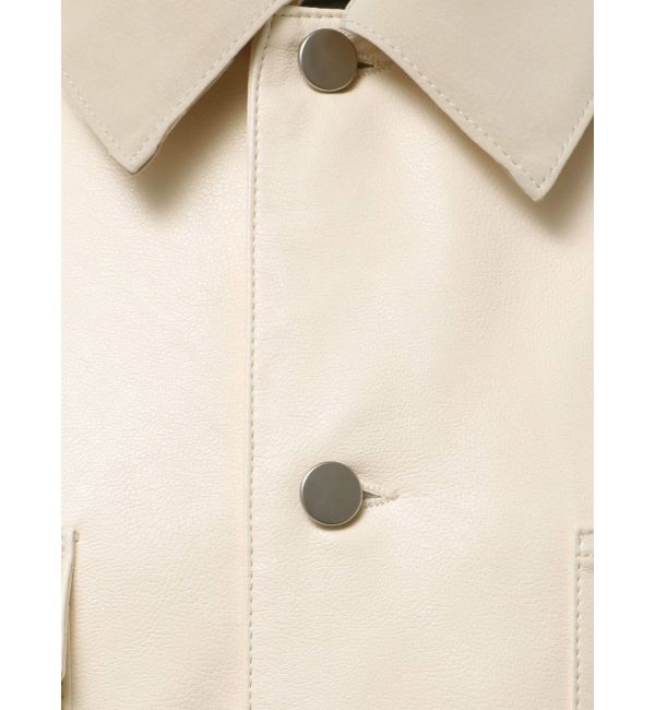 MERCURYDUO「【OUNNOUN】フェイクレザーカバーオール」|ブルゾン・スタジャン|