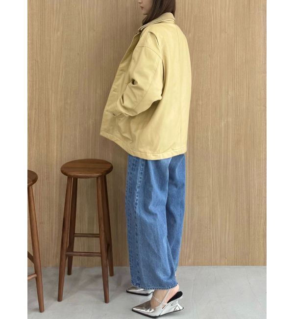 MERCURYDUO「【OUNNOUN】フェイクレザーカバーオール」|ブルゾン・スタジャン|