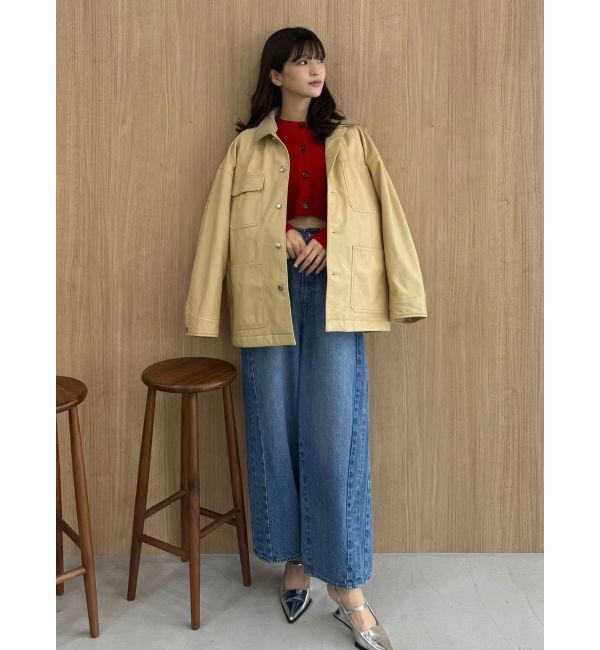 MERCURYDUO「【OUNNOUN】フェイクレザーカバーオール」|ブルゾン・スタジャン|