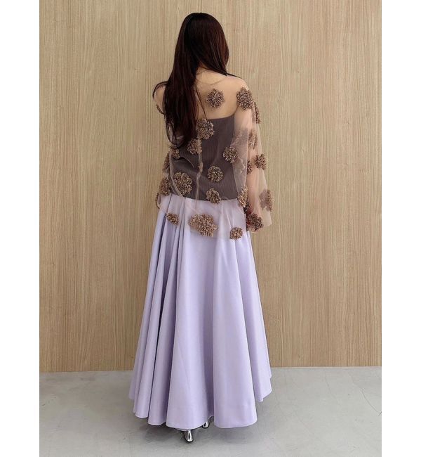 MERCURYDUO「【OUNNOUN】フラワーモチーフチュールTブラウス」|シャツ・ブラウス|