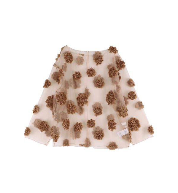 MERCURYDUO「【OUNNOUN】フラワーモチーフチュールTブラウス」|シャツ・ブラウス|