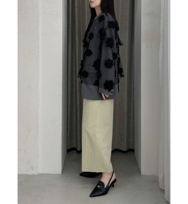 MERCURYDUO「【OUNNOUN】フラワーモチーフチュールTブラウス」|シャツ・ブラウス|